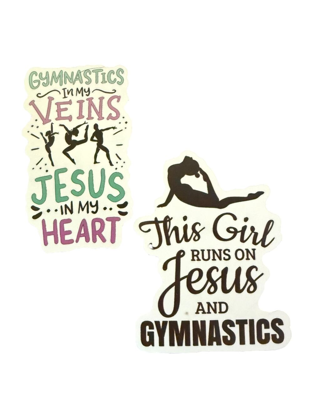 Gymnastics In My Veins Jesus In My Heart This Girl Runs On Jesus Stickers